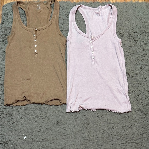 aerie Tops - Aerie Brown and Pink Tank Tops